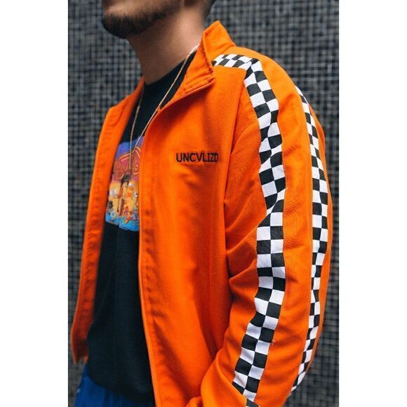 Racer Track Jacket- Orange Size Large - Picture 3 of 3